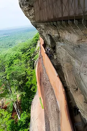 View of Sigiriya Mirror Wall from above