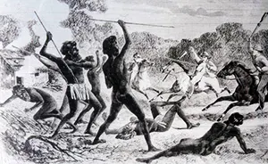 Aborigines attacking whites