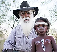 Aboriginal elder with child